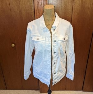 NWT Anthropologie Pilcro and the Letterpress White Eyelet Denim Jacket